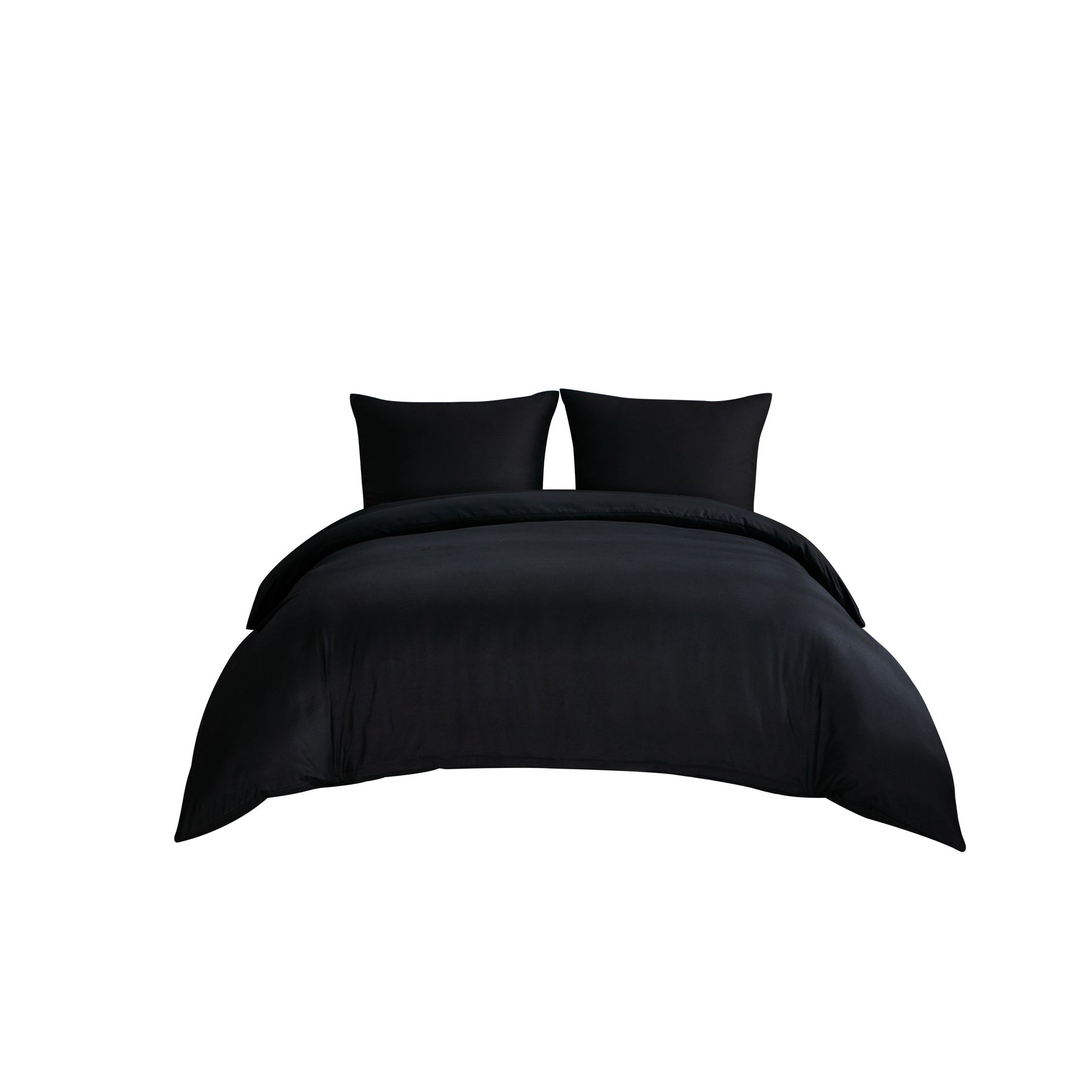 Parure de lit en microfibre avec housse de couette de 80 x 80 cm et taie d'oreiller Noir 155 x 220 cm, 90% Polyester