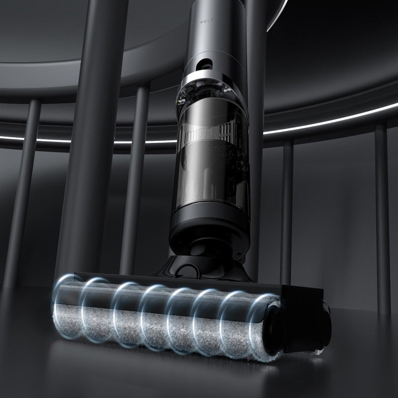 Lave-sol aspirateur sans fil Deerma DEM-VX900W équipé d’un système à double traction facilitant le nettoyage avant et arrière, conception bord à bord sans zone oubliée