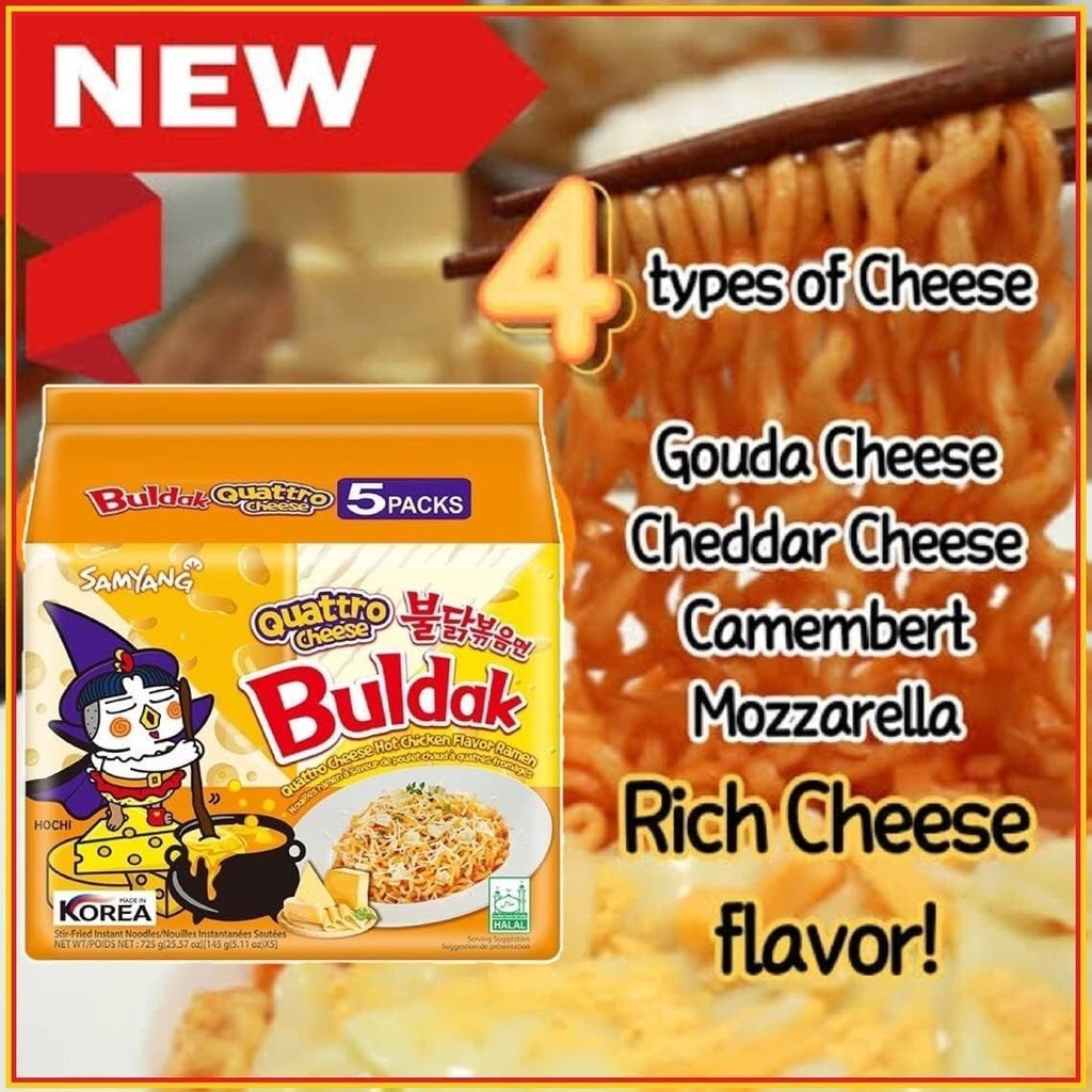 Samyang Buldak Ramen Quattro Fromages 145 g × 5 pièces