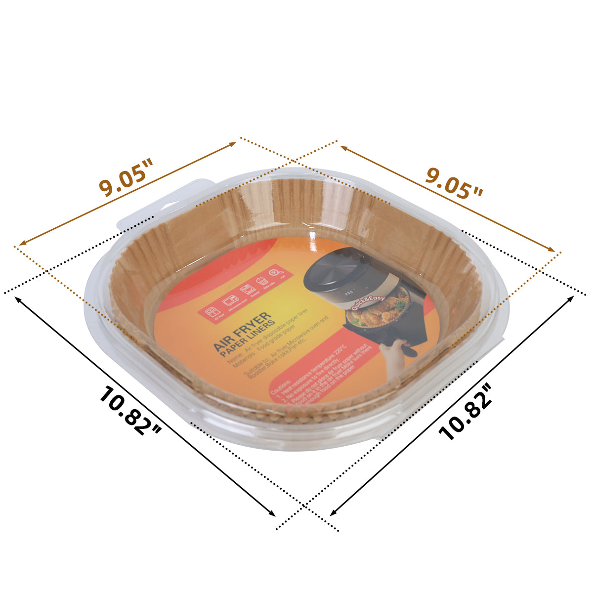 Feuilles de Papier Sulfurisé pour Friteuse à Air, Carrés Antiadhésifs Prédécoupés pour un Nettoyage Facile, Inserts Jetables pour Panier, Cuisson Sans Salissure 100pcs 23*23*4.5cm