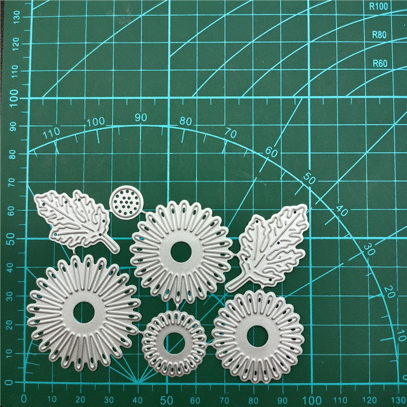 WhereHike Fournitures pour création de cartes, Matrices de découpe pour loisirs créatifs, Matrices de découpe en métal tournesols, Pochoirs pour scrapbooking, album, tamponnage