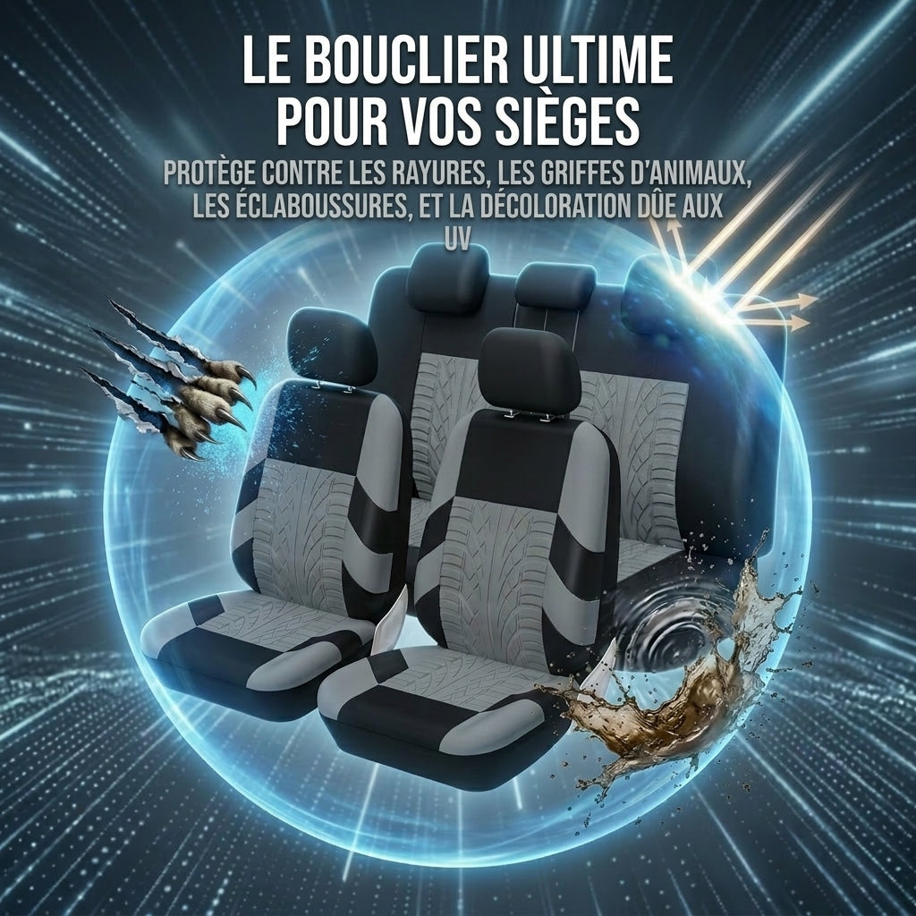Porbi Y33376-5 Lot de housses de siège auto Gris
