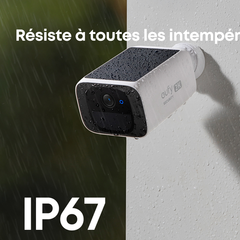 eufy Security, Caméra de Surveillance Extérieure Sans Fil WiFi eufy SoloCam S220, Pack de 2, Résolution 2K, Compatible Alexa, Wi-Fi 2.4 GHz, Sans Frais Mensuels