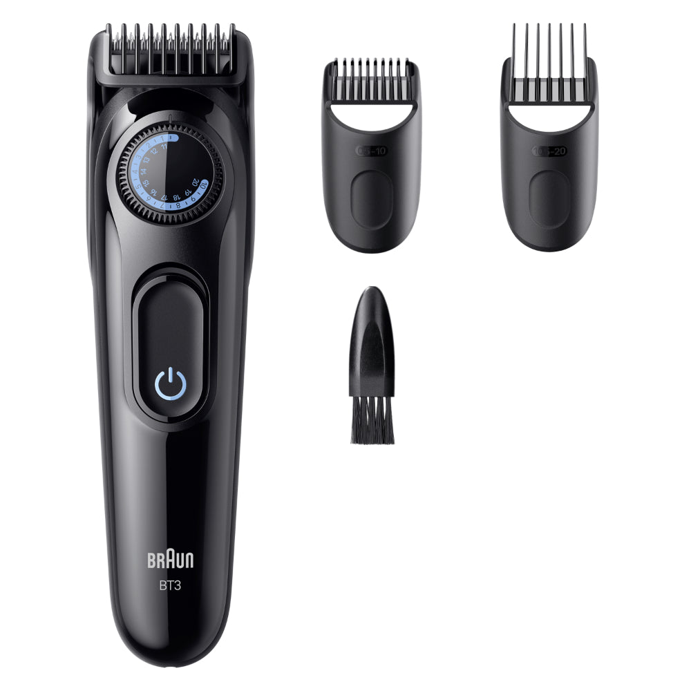 BRAUN BT3520 Series 3 Tondeuse à barbe +3 accessoires de style avec 40 réglages de longueur et lames affûtées - Noir