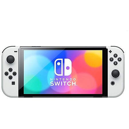 Nintendo Switch (modèle OLED) avec station d’accueil et paire de Joy-Con blanches - Version EU
