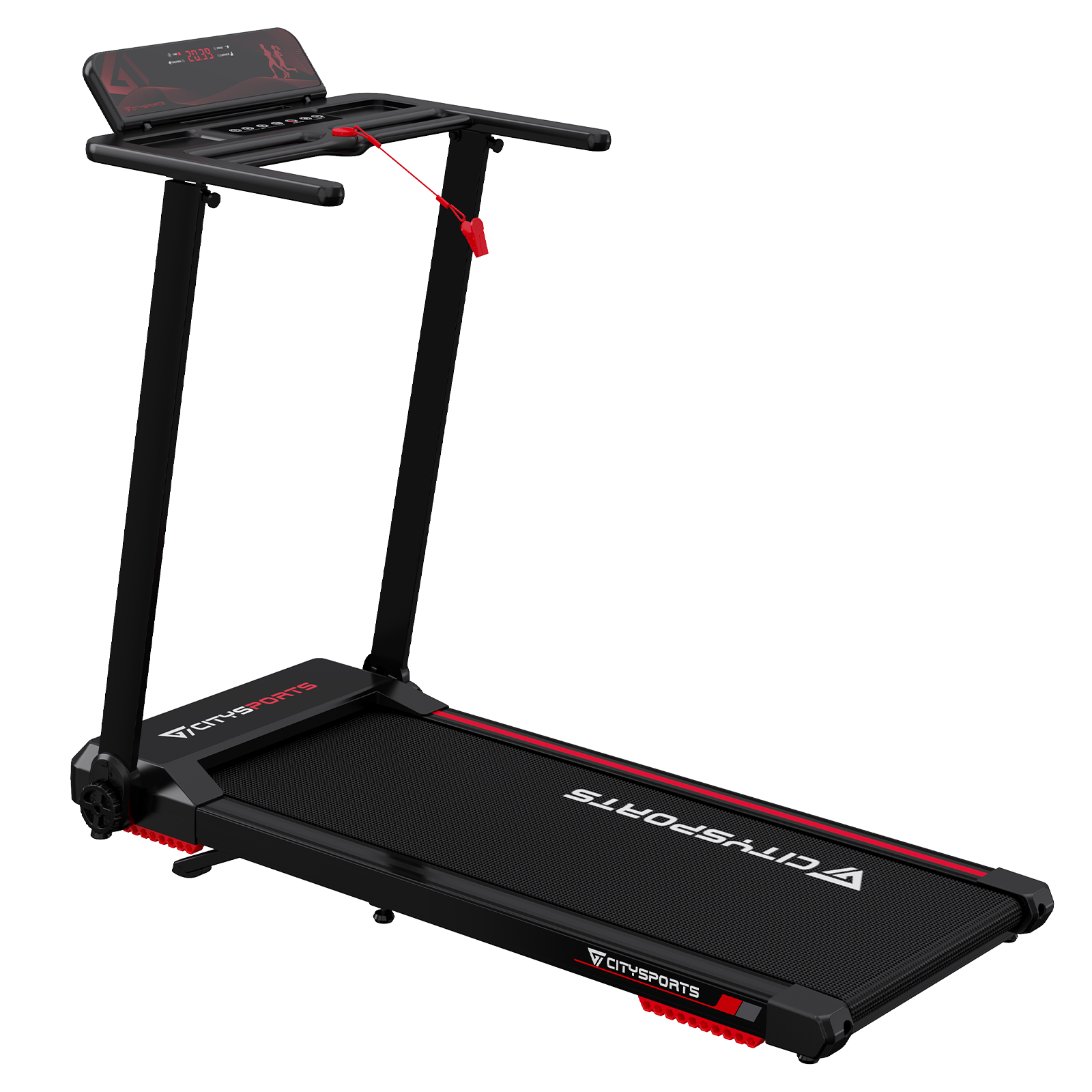 CITYSPORTS PRO WP9 tapis de course pliable inclinable - Noir/rouge