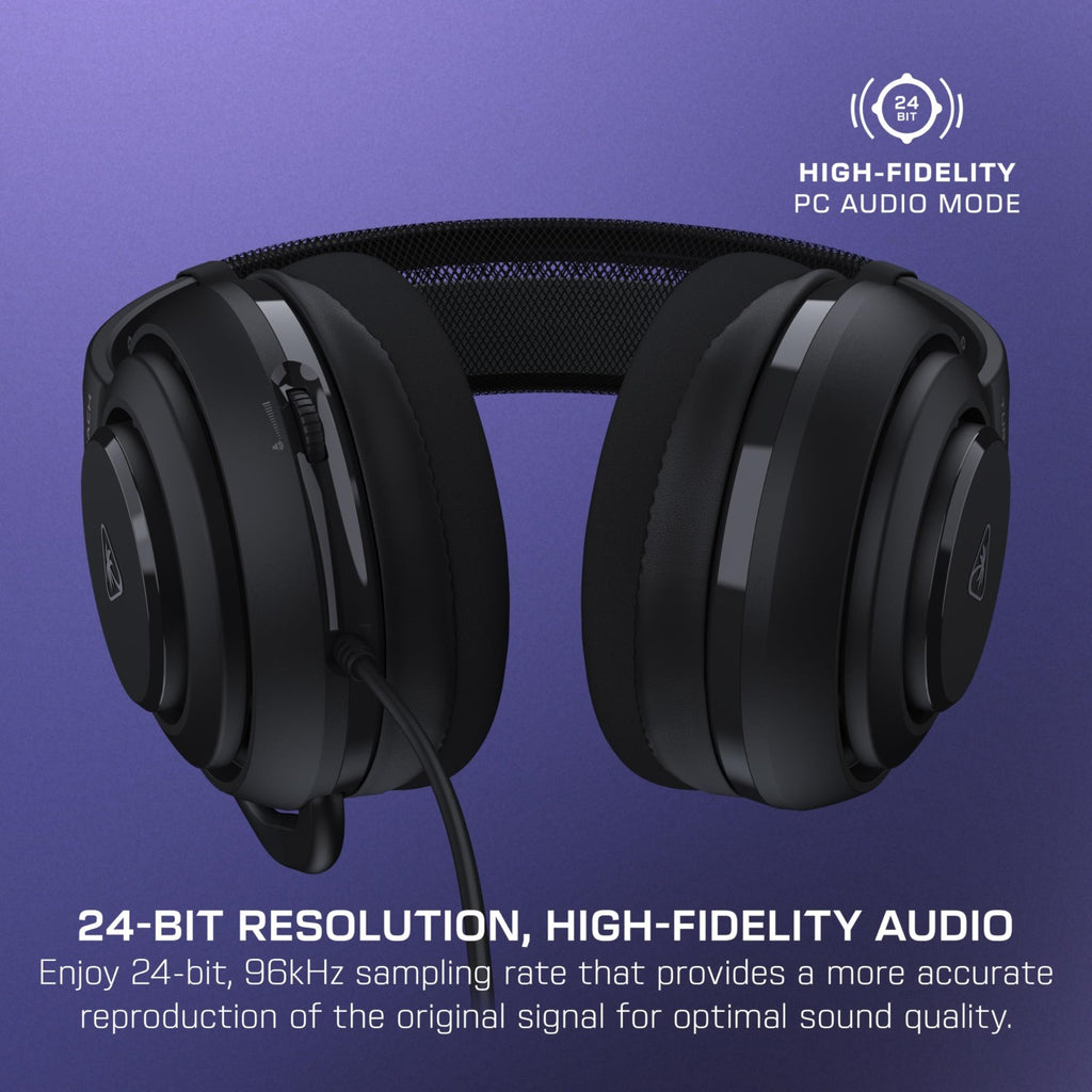 Turtle Beach Atlas 200 Casque Gaming PC Filaire (Prise Jack 3,5 mm) - Micro Flip-to-Mute - PC - Noir