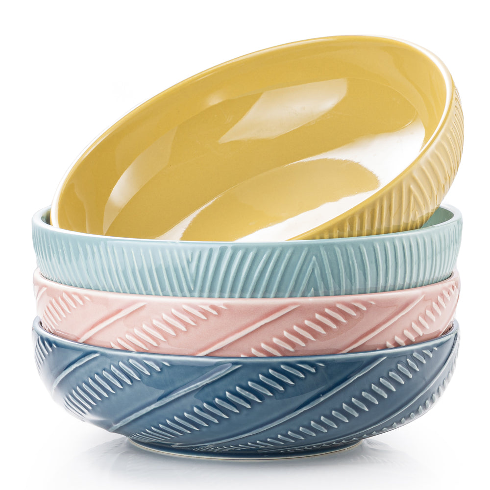 Dafuceramic bol alimentaire en céramique / bol à salade / bol à pâtes de 8.5 pouces, 36 onces, lot de 4, robuste et empilable, convient pour les cadeaux de pendaison de crémaillère et de fêtes