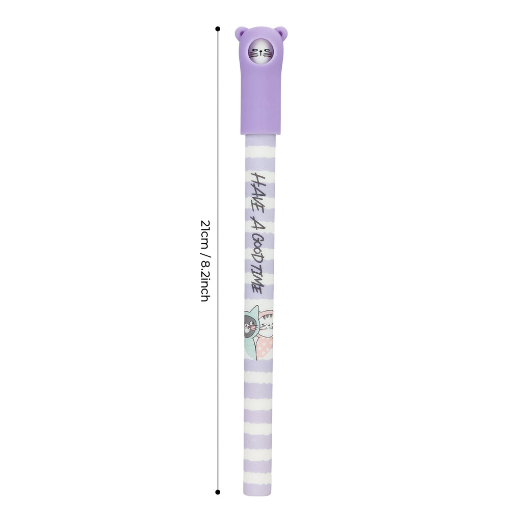 M&G So Many Cats Lot de 6 stylos gel à encre bleue, pointe moyenne 0,7 mm et motif de chat mignon