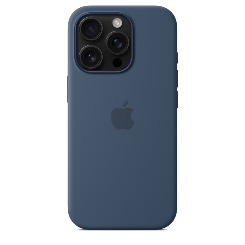 Apple Coque silicone iPhone 16 Pro MagSafe bleu denim