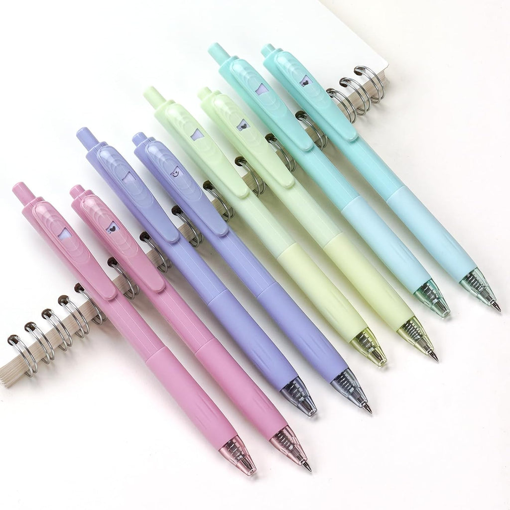 WRITECH Lot de 8 stylos rétractables à encre gel noire - 0,7 mm