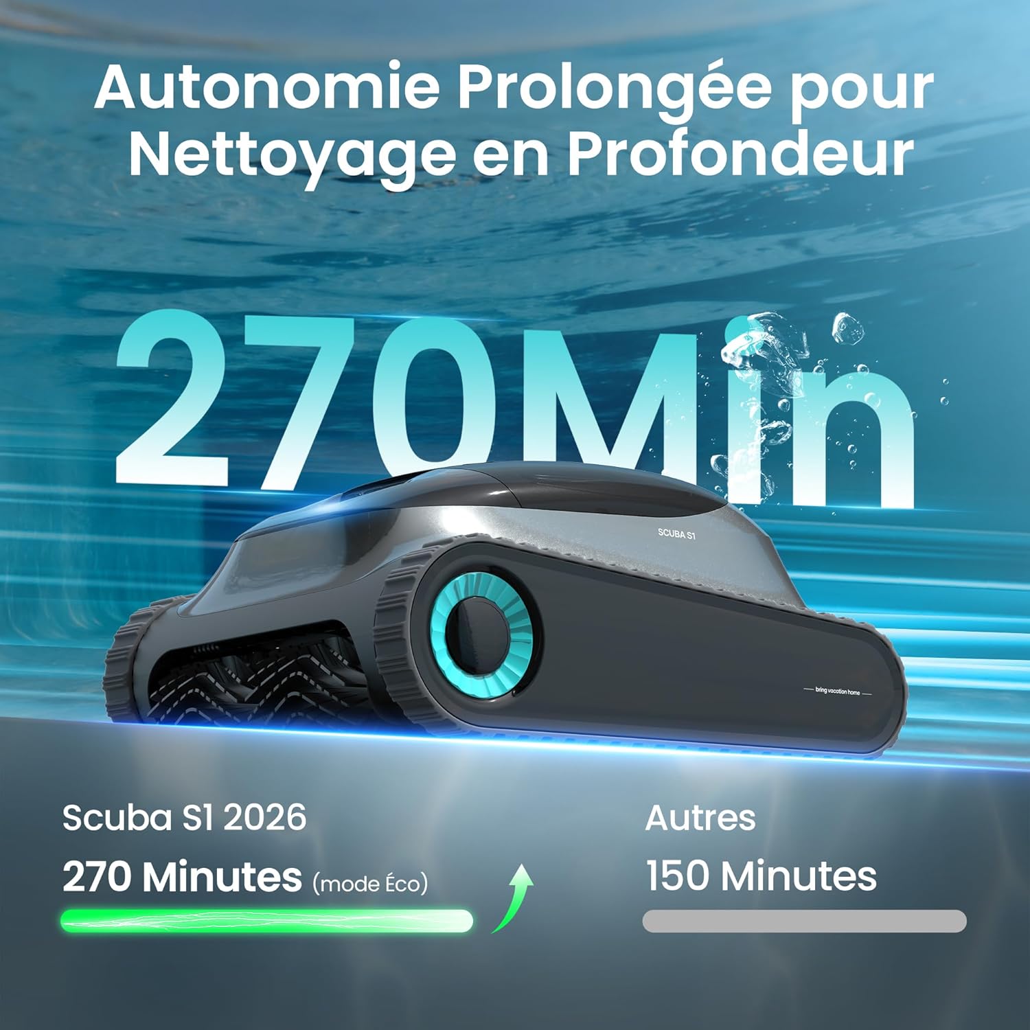 Robot de piscine Aiper Scuba S1 + Tondeuse robot AI AirSeekers TRON SE, Équipement de jardin automatique intelligent, Contrôle via application, Étanchéité IPX6