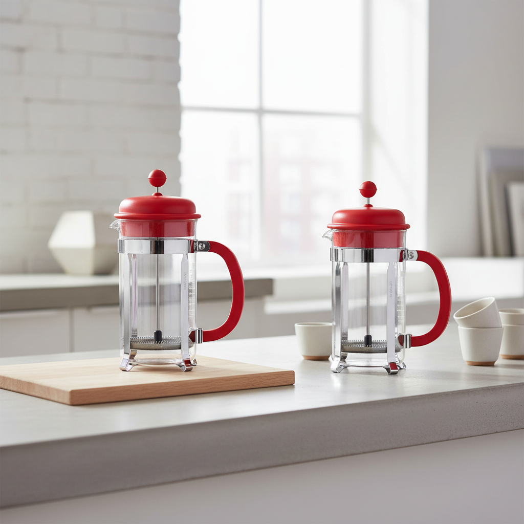 Bodum Caffettiera 1 L - 8 tasses - Rouge vif - Cafetière à piston