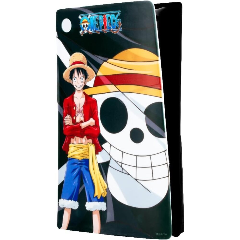 Konix One Piece Façade de protection pour console PS5 Slim - Silicone - Antichoc - Anti-rayures - Motif Luffy - Noir