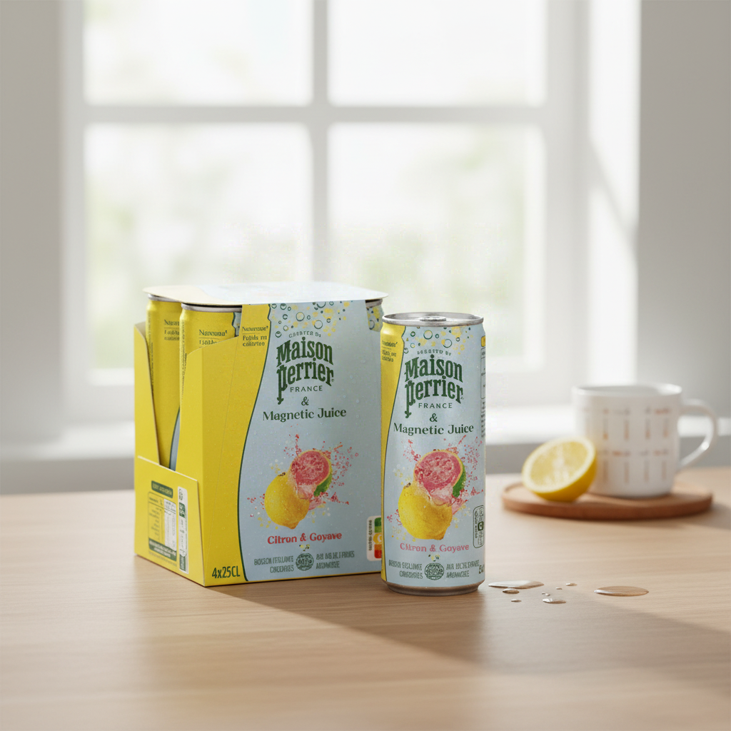 Perrier Magnetic Eau gazeuse aromatisée citron et goyave - 4 x 25 cl