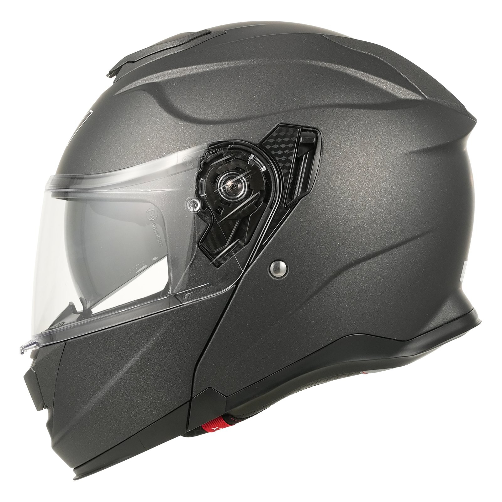 MY-935 Casque de moto intégral modulaire à double visière relevable, unisexe, certifié ECE 22.06, titane mat - Taille S