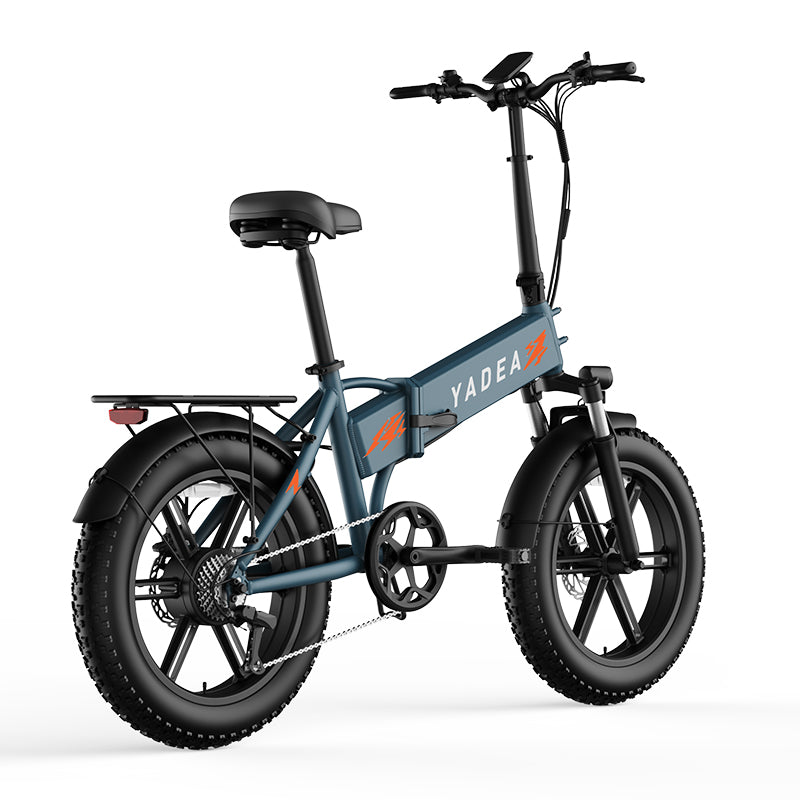 Vélo électrique pliable YADEA Rover à pneus larges, Vert, Pneus 20 × 4,0 pouces, Cadre en alliage d'aluminium, Longue autonomie 90-120 km, Batterie au lithium haute performance