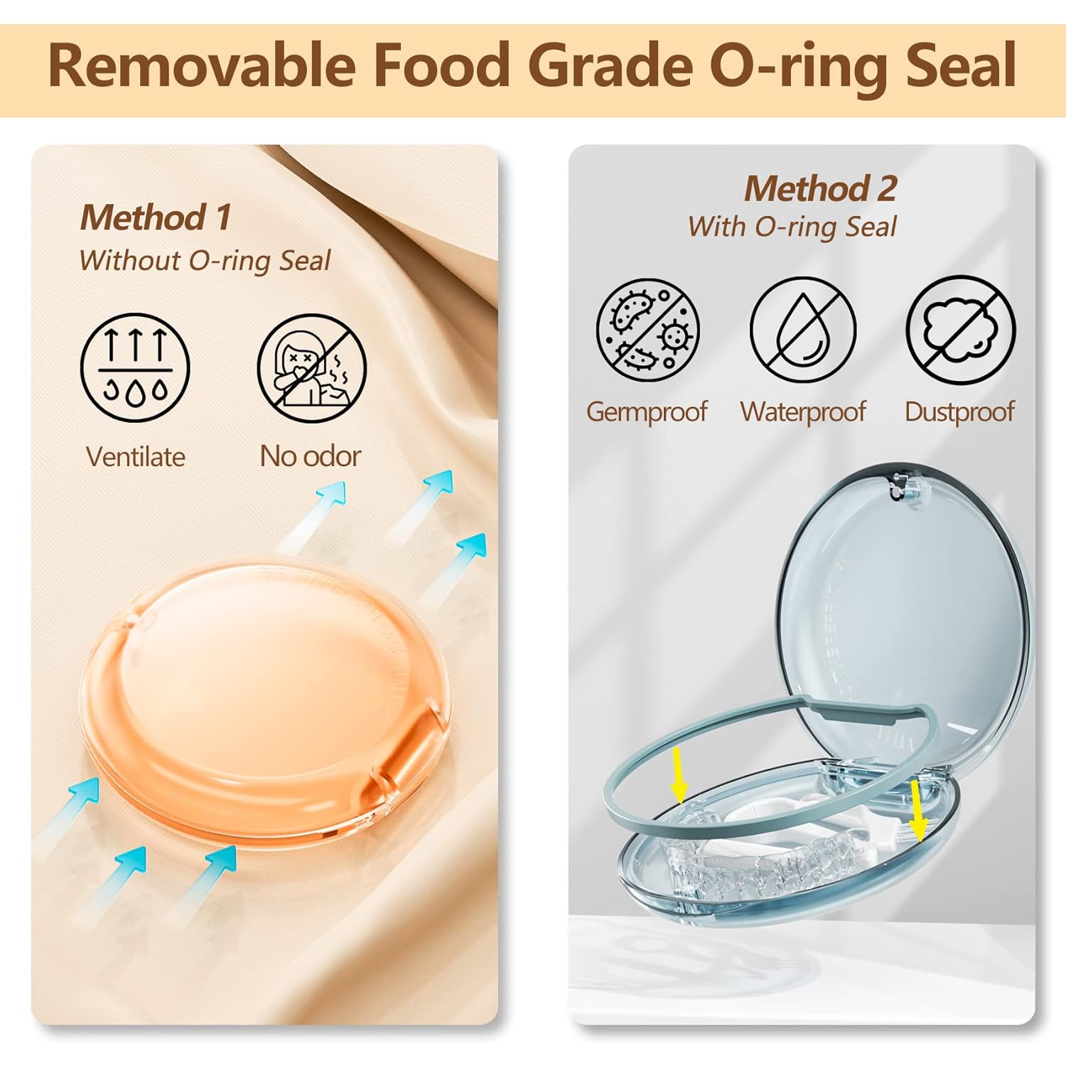 GAONLY Lot de 2 étuis pour appareils de contention, compatibles Invisalign, support fin pour protège-dents et aligneurs
