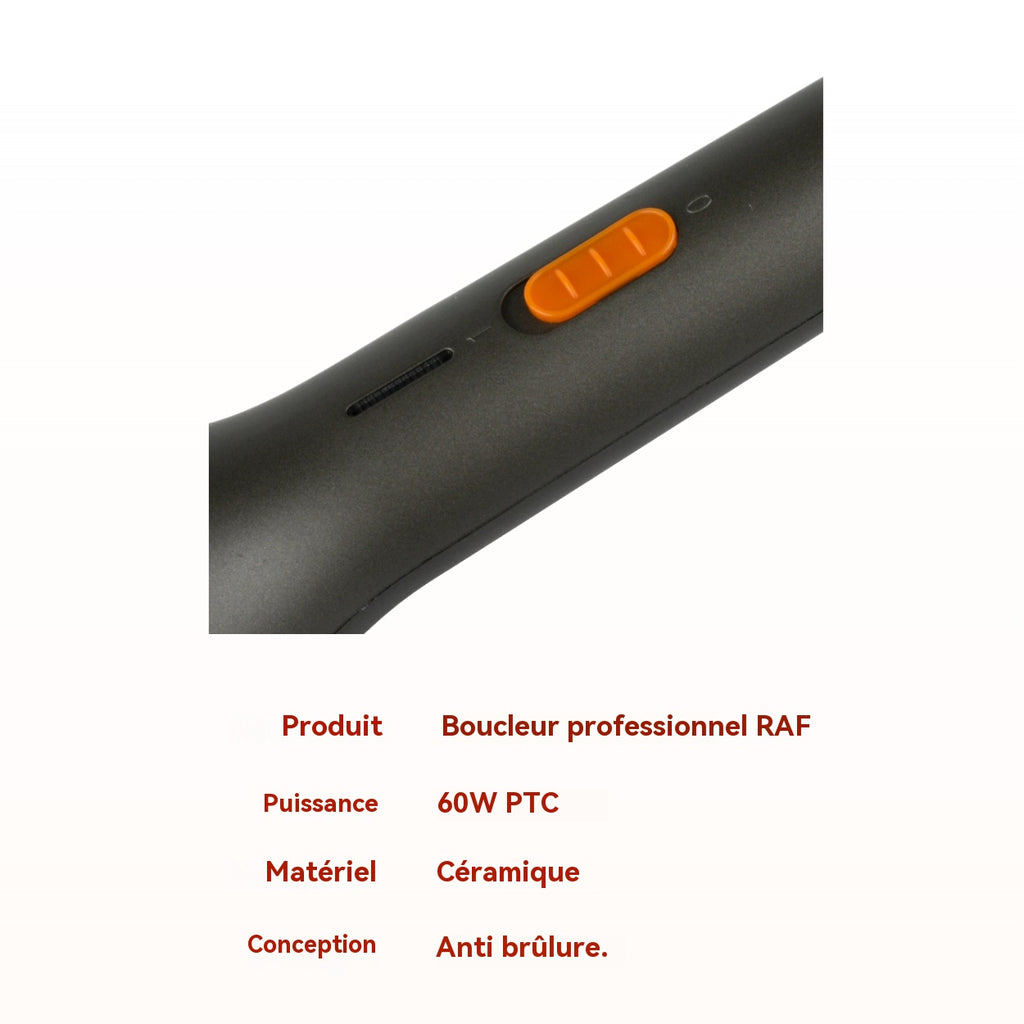 RAF Brosse à boucler lissante 2-en-1 60 W chauffage PTC rapide revêtement céramique pour femmes coiffage quotidien à domicile