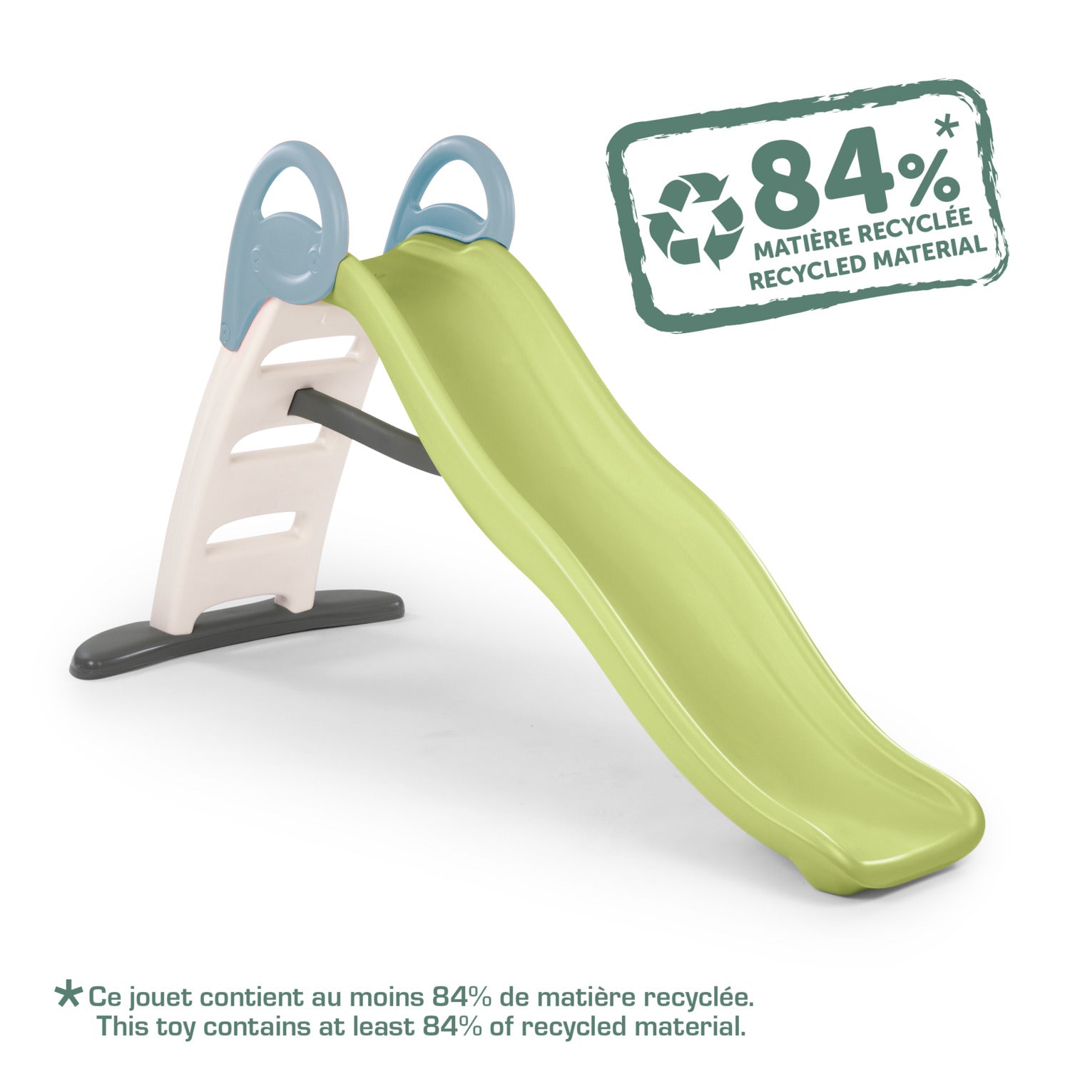 Smoby Life - Glissade amusante - Glissade de 2 m - Échelle avec garde-corps, marches antidérapantes - Résistante aux UV - Matériau recyclé - Dès 2 ans - Fabriqué en France
