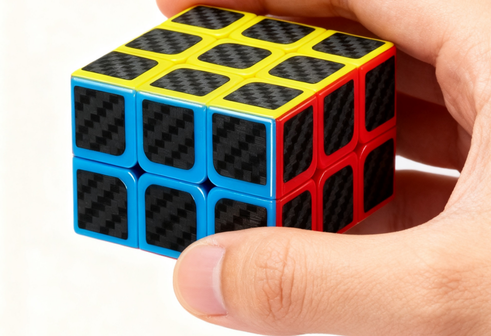Casse-tête cuboïde avec autocollants en fibre de carbone noir - 2 x 3 x 3