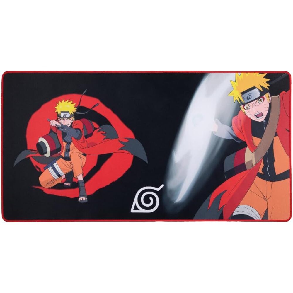 Konix Naruto Shippuden Tapis de souris gaming XXL 90 x 46 cm - Surface microfibre antidérapante - Caoutchouc - Motif Naruto Mode Hermite - Noir