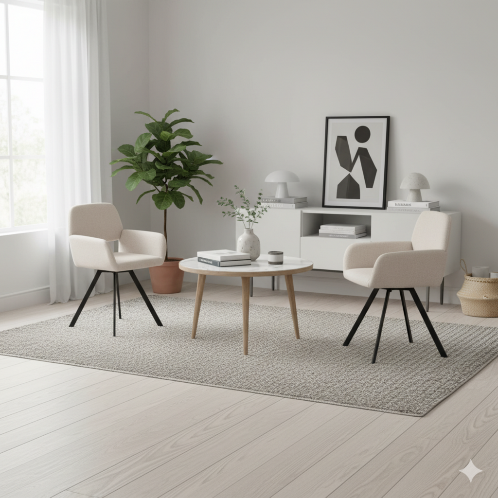 URBAN MEUBLE Chaise de salle à manger CALIFORNIA - Beige (Lot de 2)