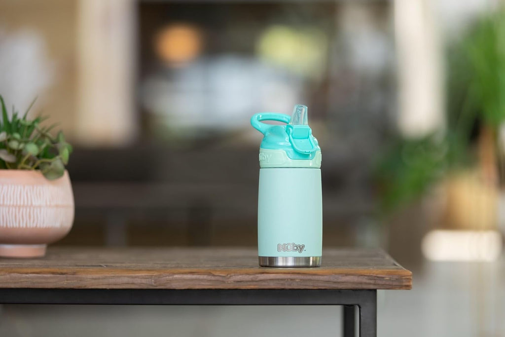 Nuby Gobelet Flip-it en acier inoxydable - Aqua