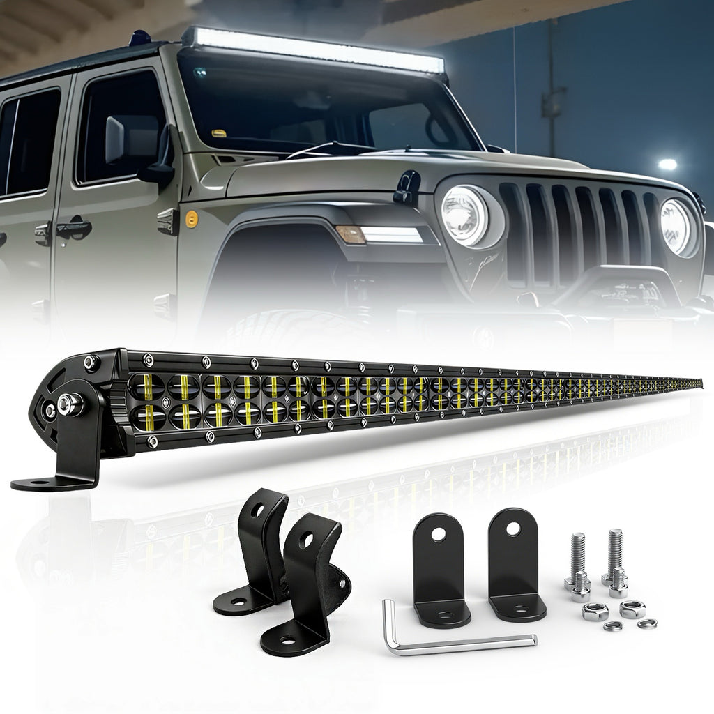 CO LIGHT "42" Barre lumineuse LED double rangée, projecteur et éclairage de travail, barre LED 6D, éclairage de toit pour camion 4x4, ATV, voiture, éclairage de conduite tout-terrain, 12V 24V