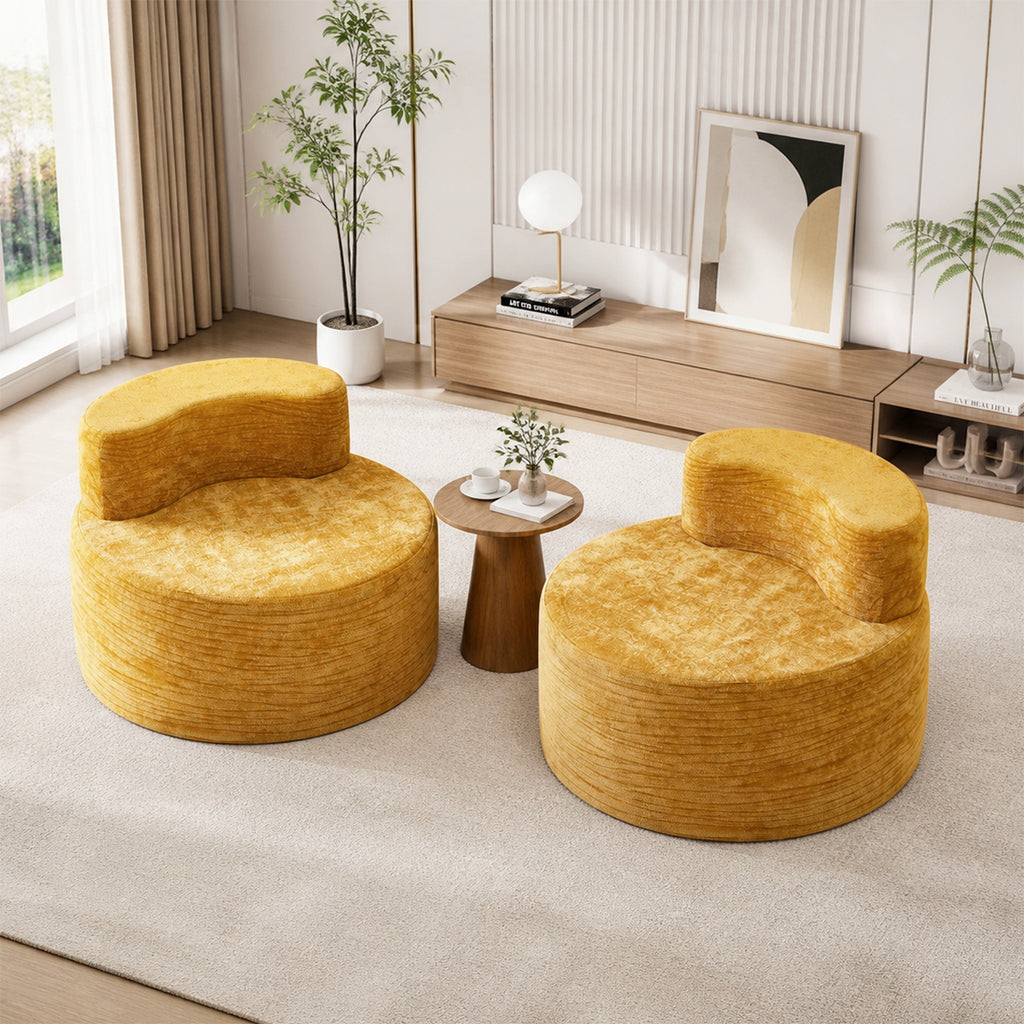 Canapé de détente pliable, sans assemblage, ultra doux, en mousse haute densité, pour salon – canapé sans structure, jaune