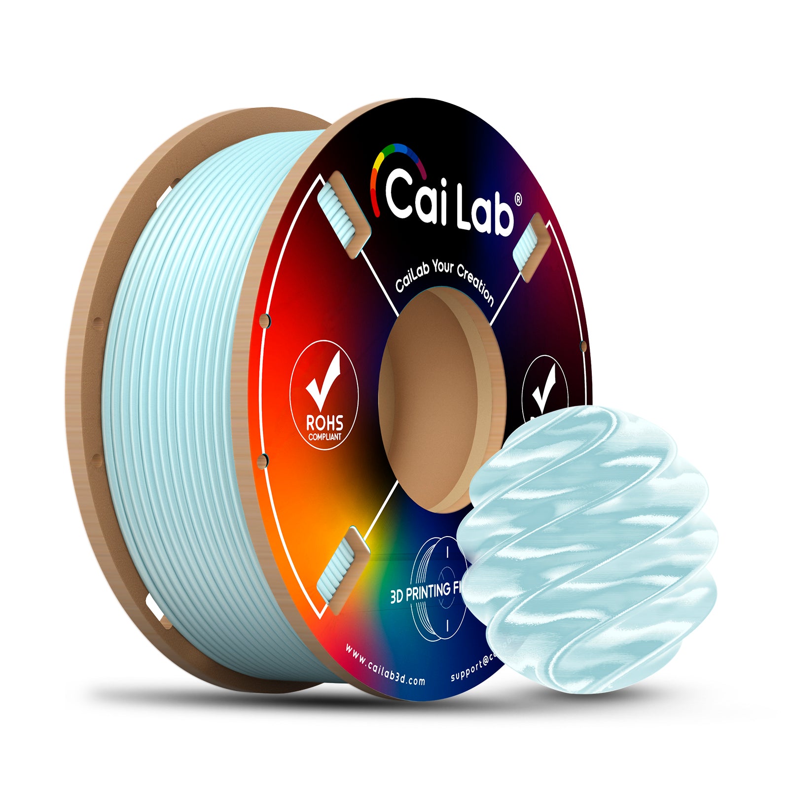 CAILAB Filament pour Imprimante 3D PLA Silk - Bleu crème