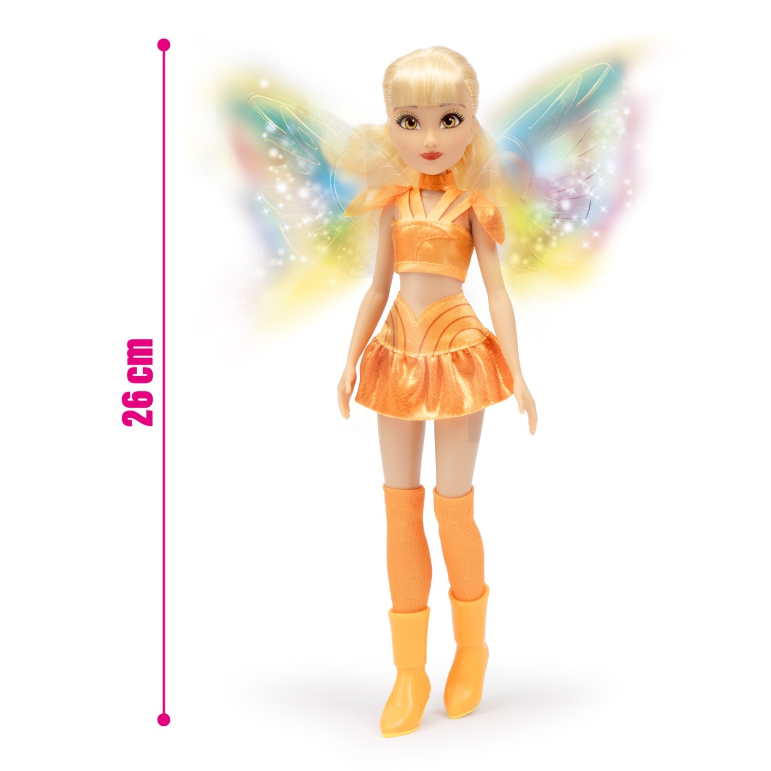 WINX CLUB Poupée articulée Stella avec ailes lumineuses pour les enfants dès 3 ans - 26 cm