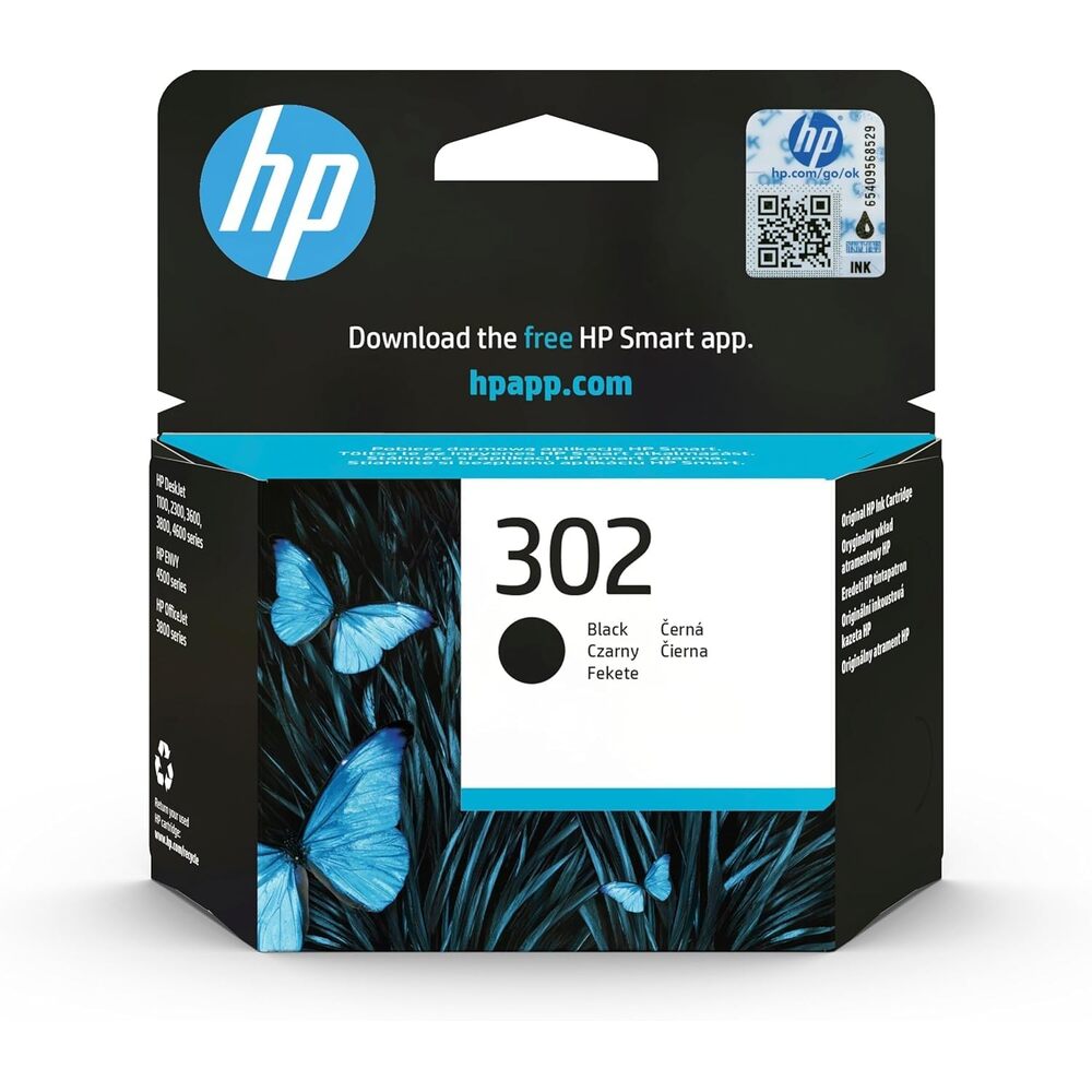 HP Cartouche d'encre d'origine 302 Black F6U66AE#UUS