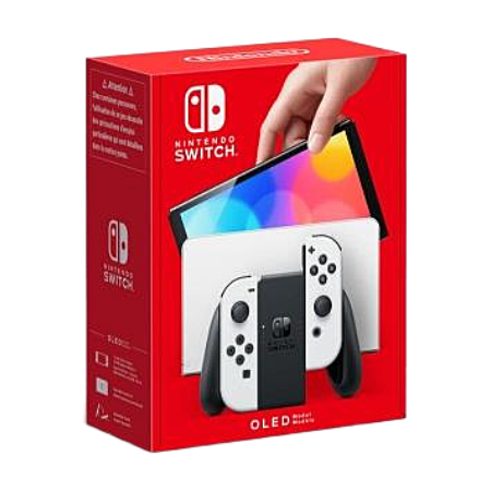 Nintendo Switch (modèle OLED) avec station d’accueil et paire de Joy-Con blanches - Version EU