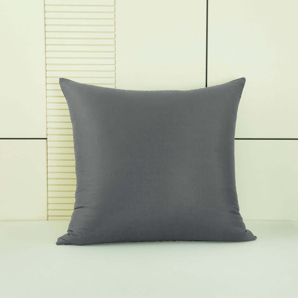 Lot de 2 taies d'oreiller en bambou, gris foncé, 80 x 80 cm x 2