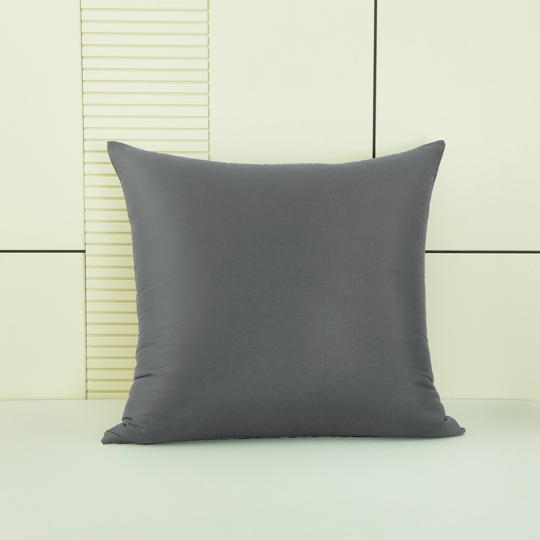 Lot de 2 taies d'oreiller en bambou, gris foncé, 80 x 80 cm x 2