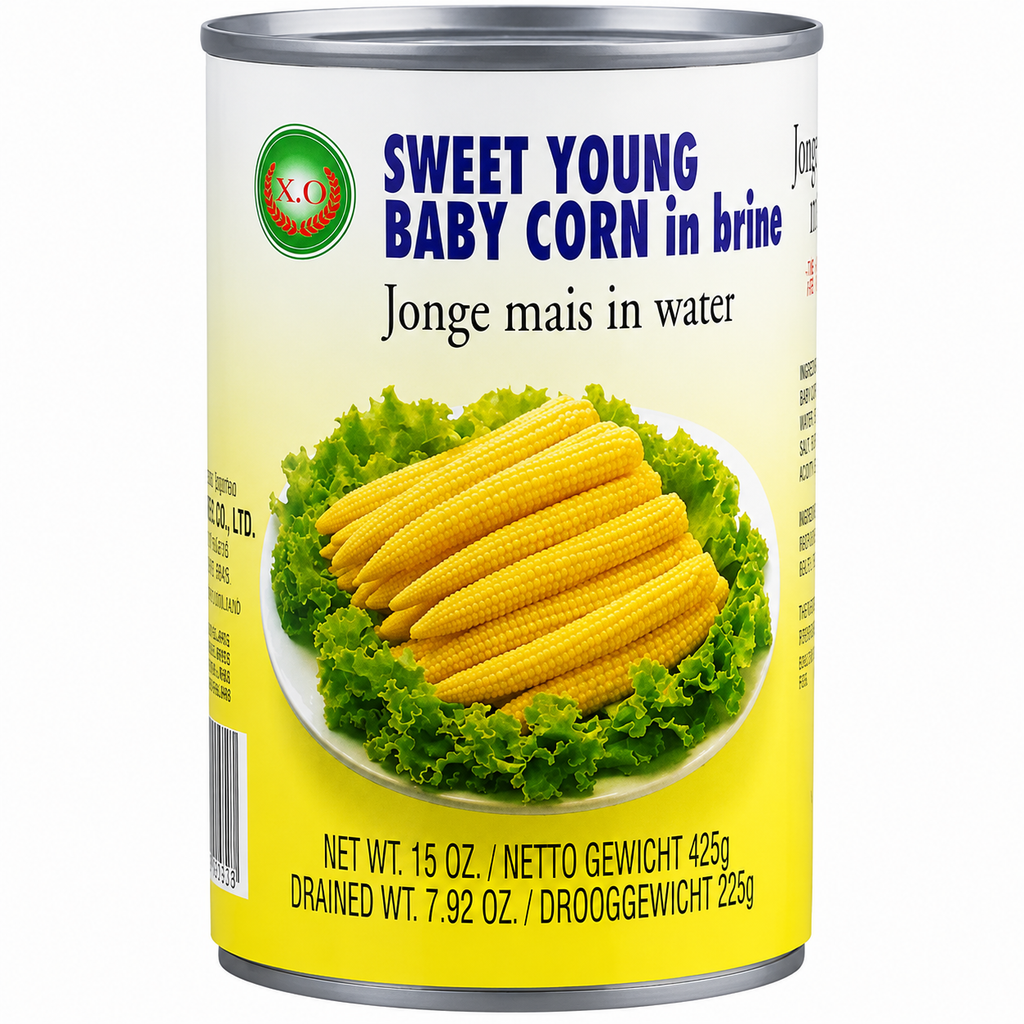 X.O Mini-épis de maïs doux et jeunes en saumure 425 g