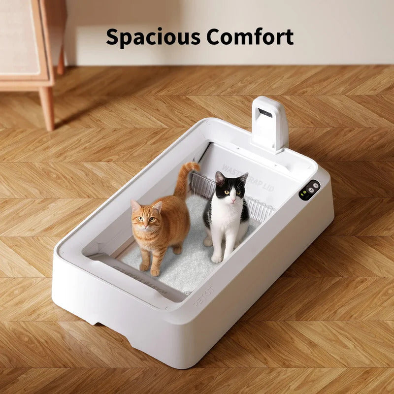 PETKIT PUROBOT CRYSTAL DUO, Nettoyage mains libres jusqu'à 30 jours, Bac à litière ouvert pour chat avec éliminateur d'odeurs N60
