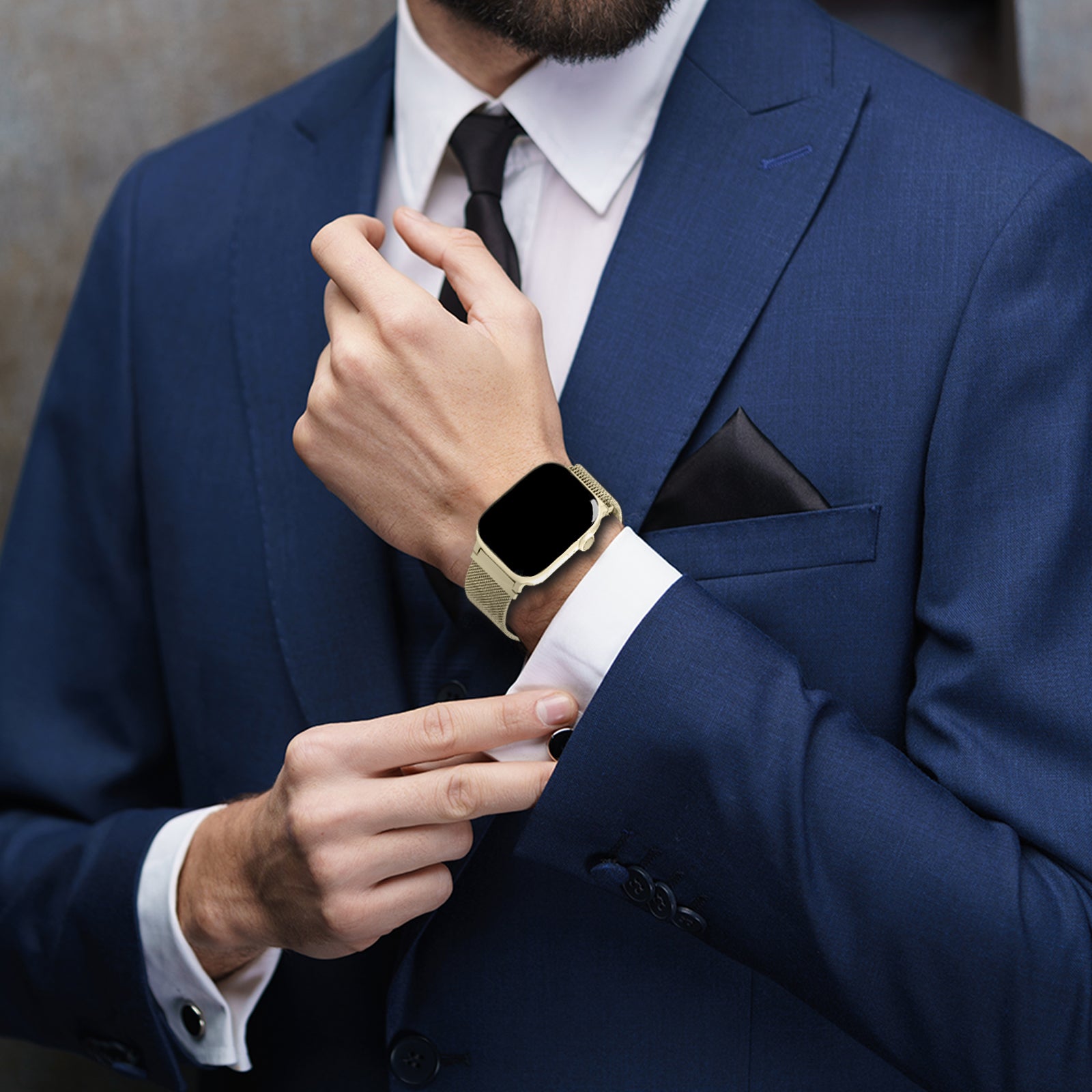 Uni-unzeit Bracelets pour Apple Watch (S11/10 42 mm)+(40 mm/41 mm/38 mm) Or champagne (cercle)