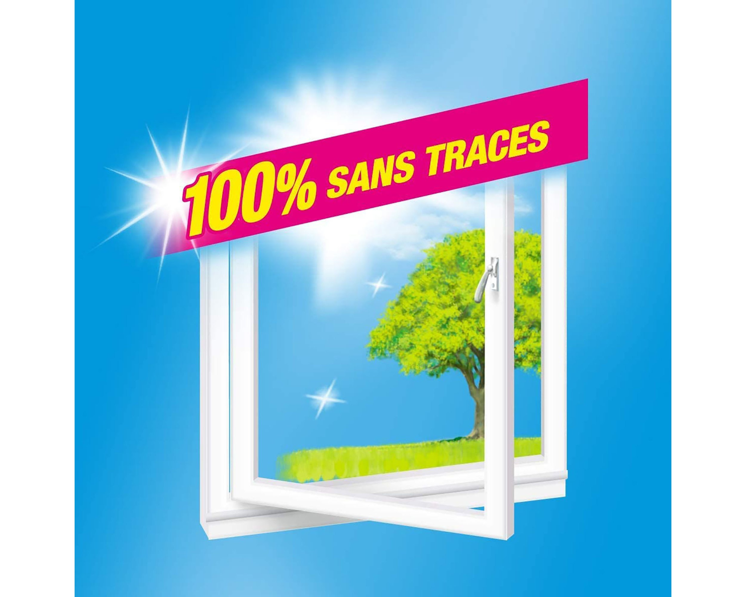 AJAX Triple Action Spray nettoyant vitres sans traces 99% d'ingrédients d'origine naturelle Citron 750 ml