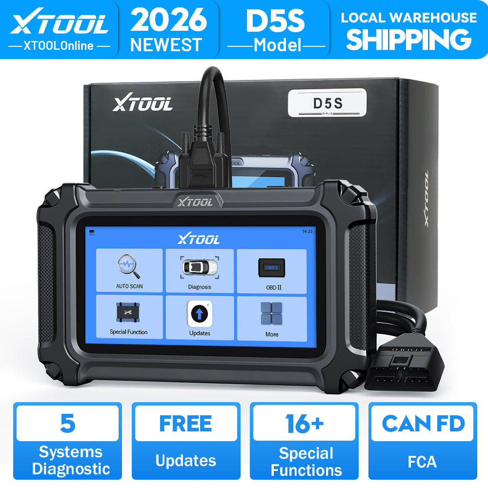 xtool D5S Outil de diagnostic OBD2 pour 4 systèmes moteur/ABS/coussin gonflable/transmission, 16 réinitialisations huile/frein/SAS/BMS/ABS/DPF/TPMS/papillon des gaz