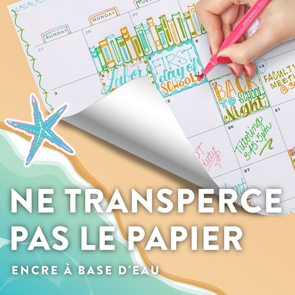 Paper Mate Flair Stylos feutres | à pointe moyenne | Lot de 16