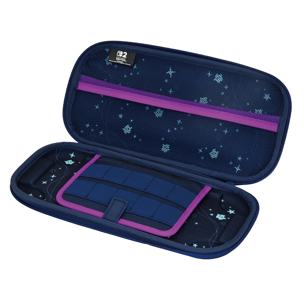 HORI Super Mario Galaxy Housse de protection et transport Nintendo Switch 2 - Filet rangement accessoires - 10 compartiments jeux - Motif Harmonie