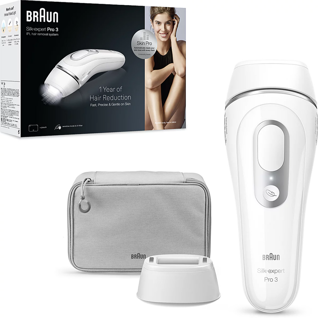 Braun Silk·expert Pro 3 PL3020 Épilateur à lumière pulsée IPL, usage domestique, technologie SkinPro - blanc