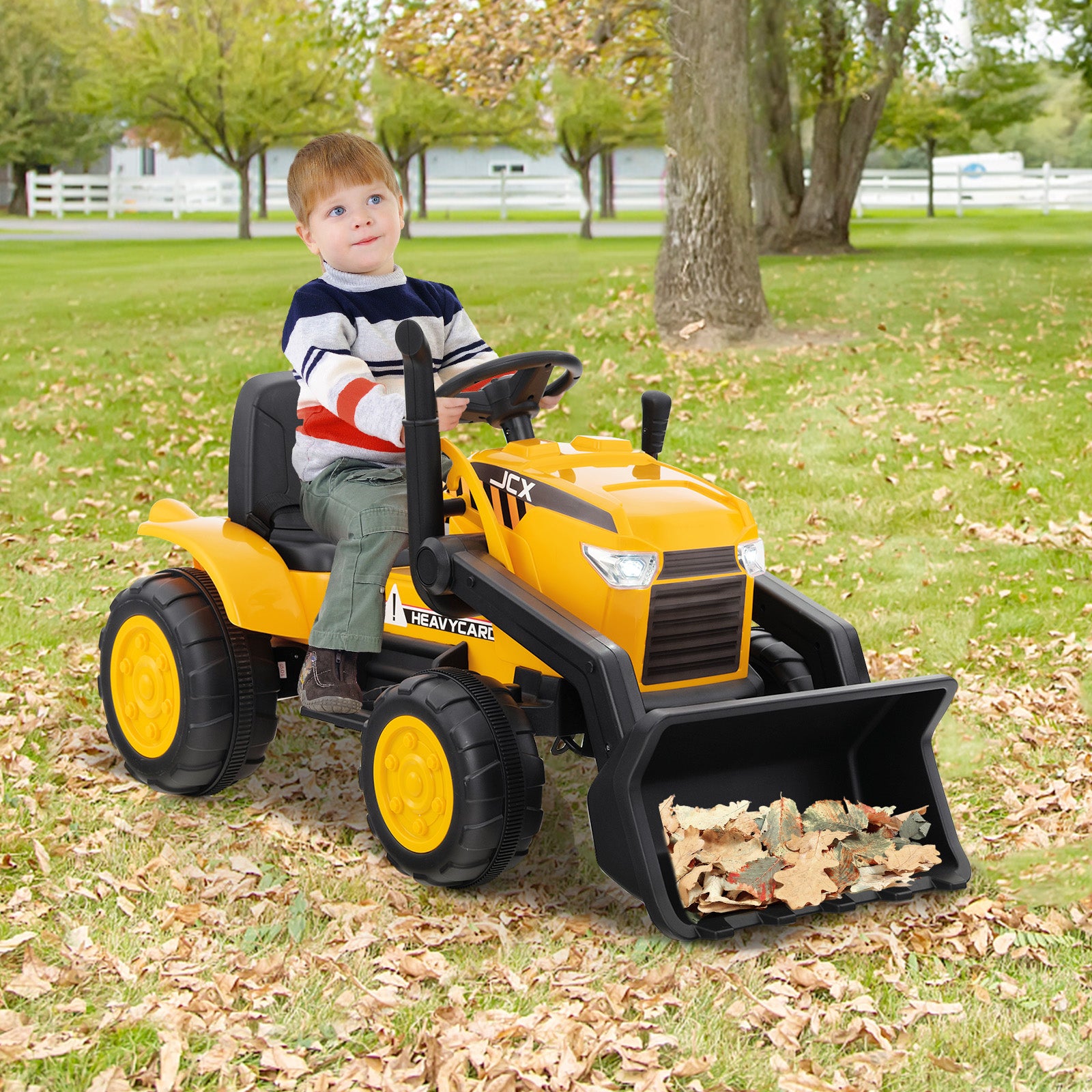 Costway Jouet pelleteuse mobile pour enfants avec godet réglable, 3-8 ans, Jaune