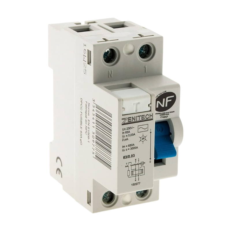 Interrupteur différentiel 63/2 30mA Type AC NF - Zenitech
