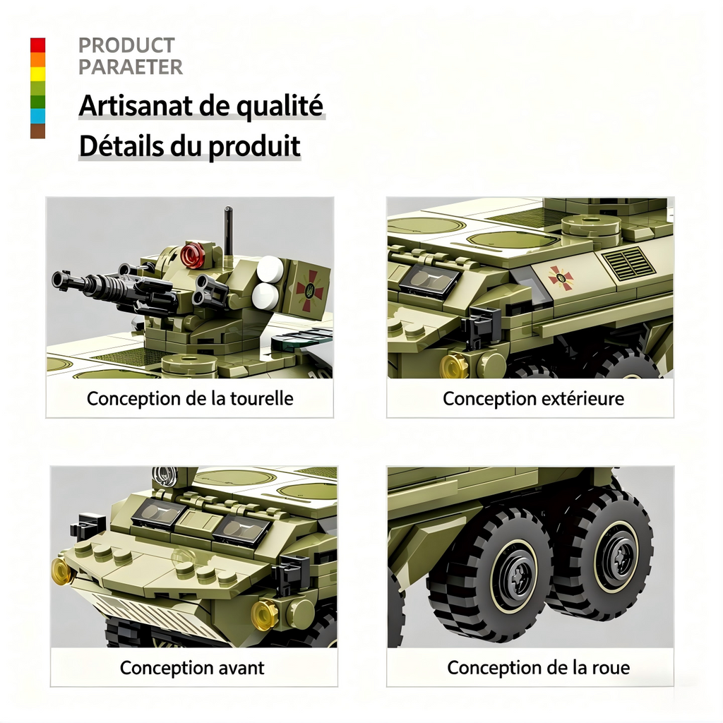 WANGE BTR-4 Véhicule de Combat d'Infanterie Ensemble de Blocs de Construction 379 Pièces pour Constructeurs de Loisirs