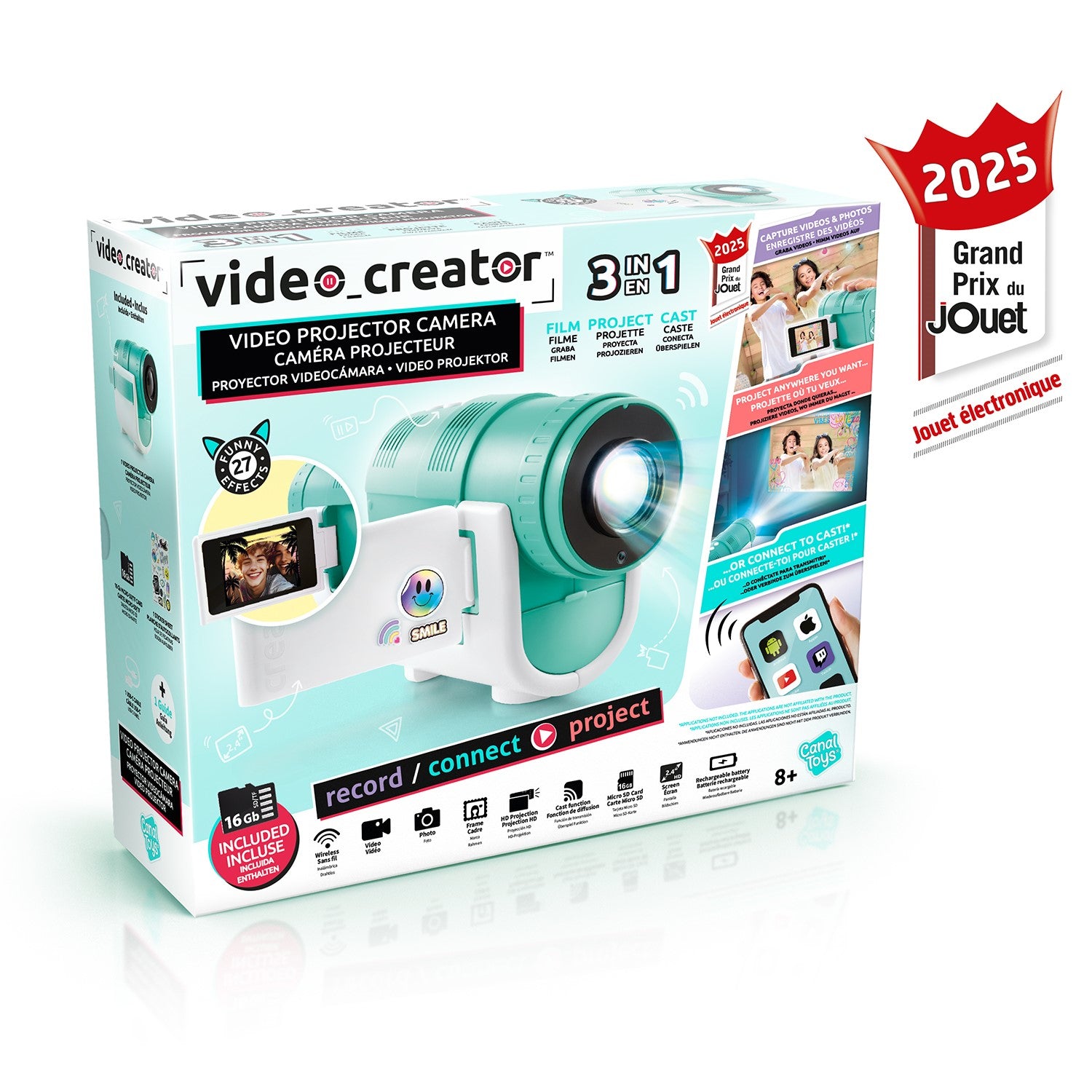 Canal Toys - Video Creator - Caméra Projecteur – Projection haute-qualité et fonction cast – avec carte micro-SD 16 Go - CLK 039
