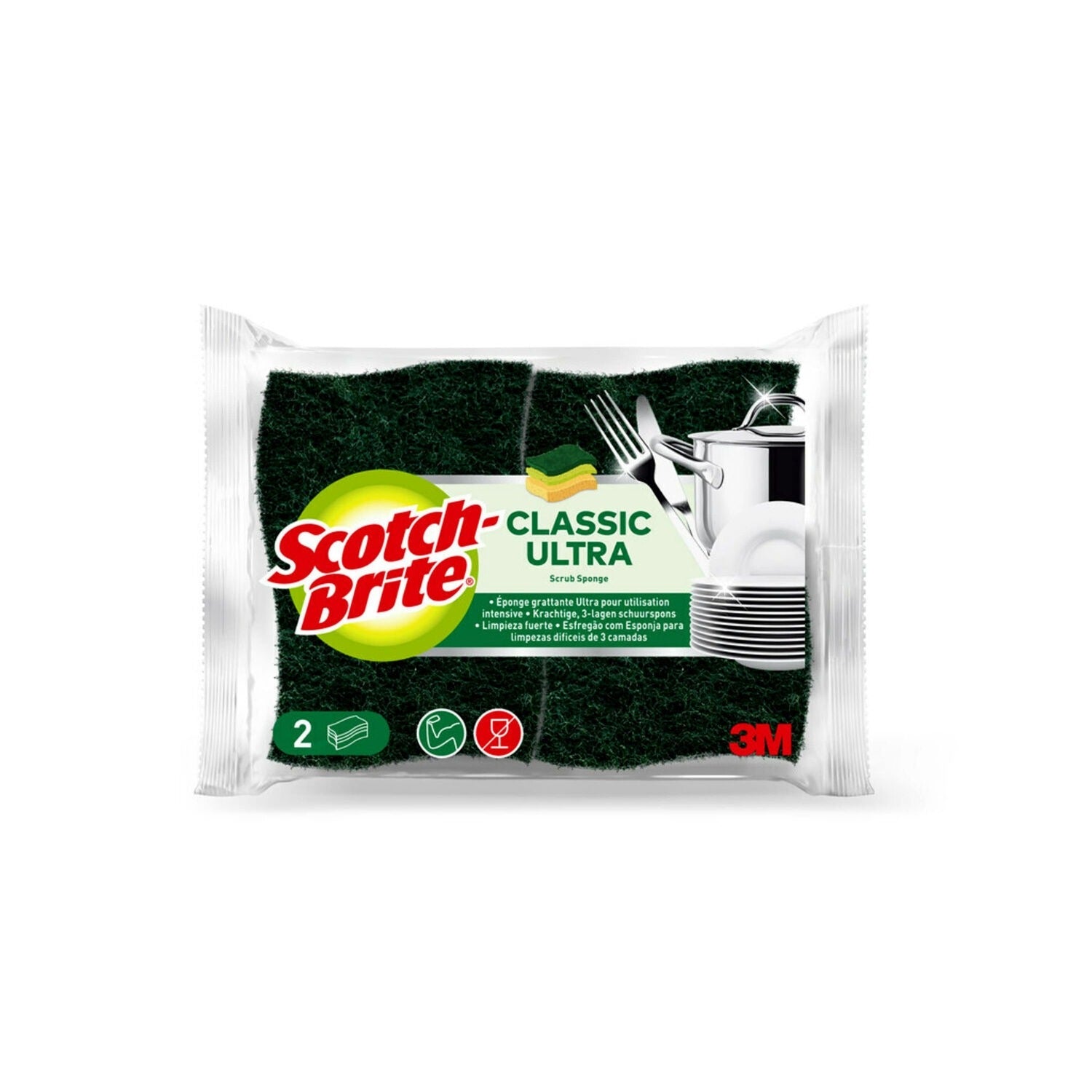 SCOTCH BRITE Éponges grattantes ultra efficaces 3 couches 2 éponges