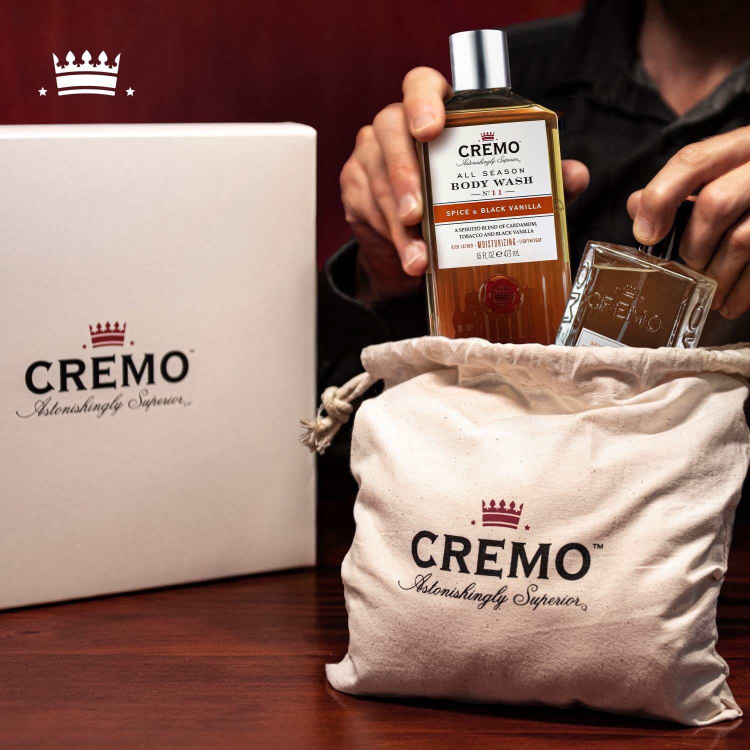 CREMO Épices & Vanille Noire - Coffret Cadeau Pour Homme (Eau de Toilette + Gel Douche) - 1 Unité